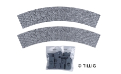 TILLIG 87406 - Parallelbogen 45° Pflaster, 2 Stück (TT, H0m)